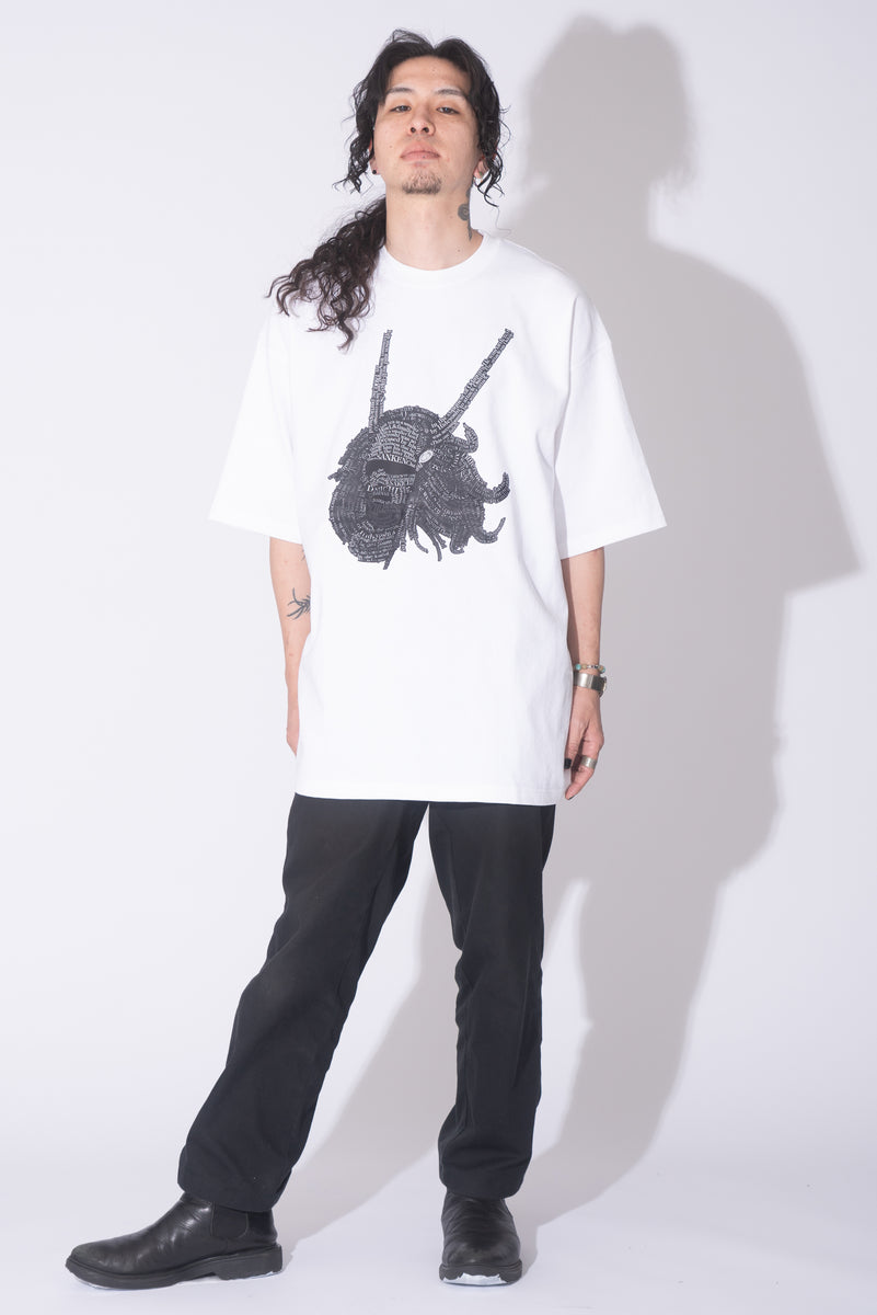040101 侍 タイポグラフィ 白 Tシャツ（前面） 石田三成 – 侍ブランドT