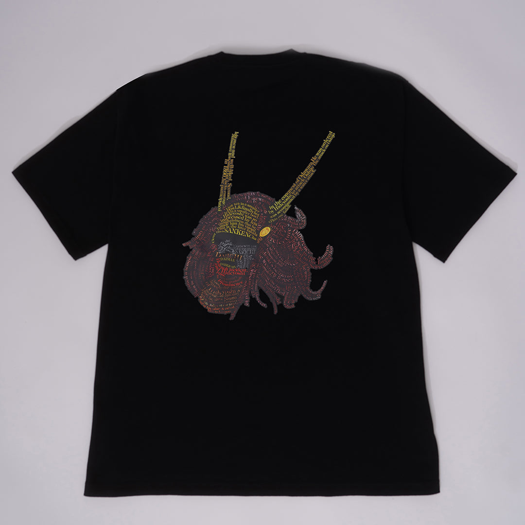 040106 侍 タイポグラフィ 黒 Tシャツ（背面） 石田三成 – 侍ブランドT