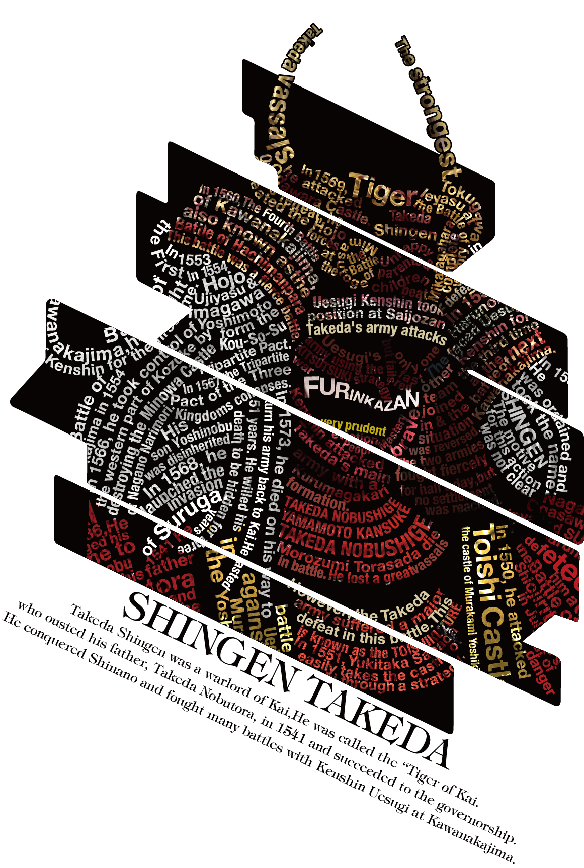 050101 侍 タイポグラフィ Tシャツ 武田信玄 – 侍ブランドT